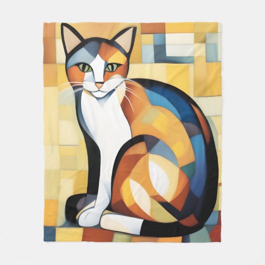 Calico Cubism A Feline Fleecedecke (Vorderseite)