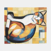Calico Cubism A Feline Fleecedecke (Vorderseite (Horizontal))
