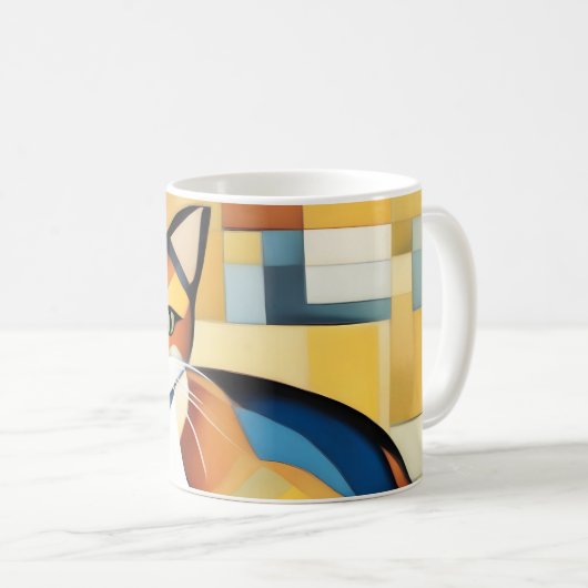 Calico Cubism A Feline Kaffeetasse (VorderseiteRechts)