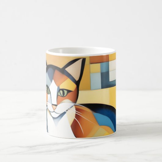 Calico Cubism A Feline Kaffeetasse (Mittel)