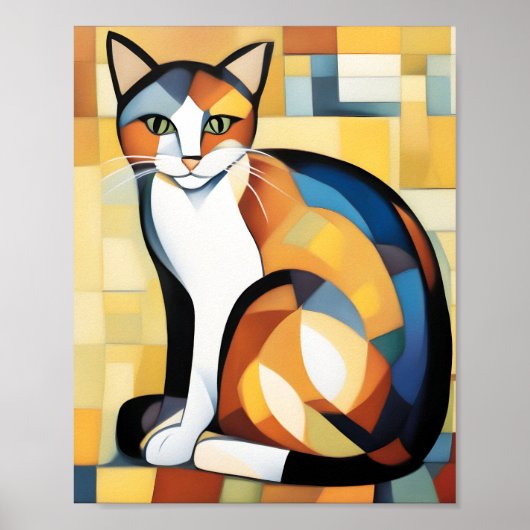 Calico Cubism A Feline Poster (Vorne)