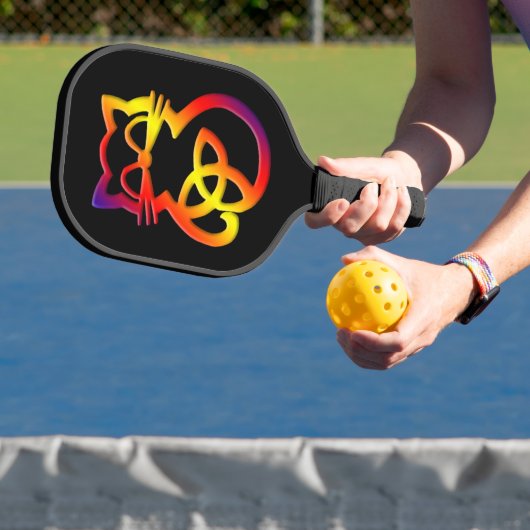 Calico Gradient Trinity Knot Celtic Cat Pickleball Schläger (InSitu)