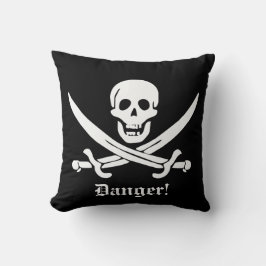 Calico Jack Pirate Flag Skull and Cutlass Warnung Kissen