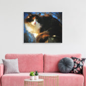 Calico Kat im Wind Leinwanddruck (Insitu (Wohnzimmer))