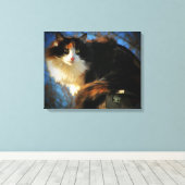 Calico Kat im Wind Leinwanddruck (Insitu (Holzboden))