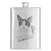 Calico-Katze Halftone-Effekt Flachmann (Vorderseite)