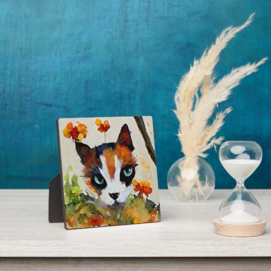 Calico Katze im Garten Fotoplatte (InSitu)