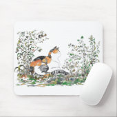 Calico Katze im Garten Mousepad (Mit Mouse)