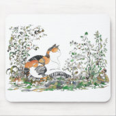 Calico Katze im Garten Mousepad (Vorne)