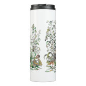 Calico Katze im Garten Thermosbecher (Rückseite)