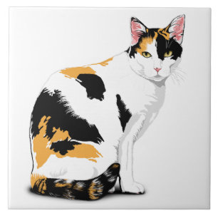 Calico-Katze individuell Fliese