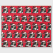 Calico Katze mit einem Weihnachtsmann Geschenkpapier (Flach)