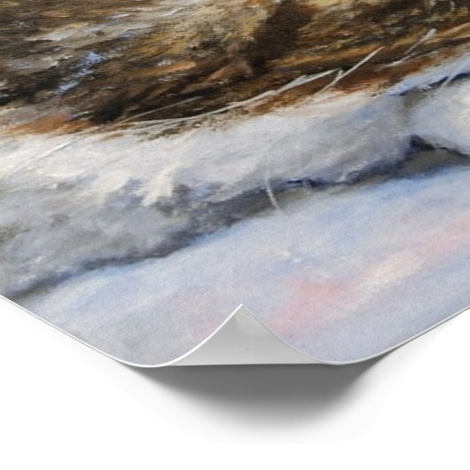 Calico Katze mit gelben Augen Portrait Poster (Ecke)