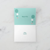 Calico Katze sitzend Foto Korken Türkis Karte (Innenseite)