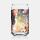 Calico Katze und Schmetterlinge im Frühlingspark Dosenglas (Rückseite)