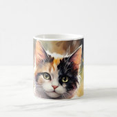 Calico Katze und Schmetterlinge im Frühlingspark Kaffeetasse (Mittel)