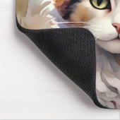 Calico Katze und Schmetterlinge im Frühlingspark Mousepad (Ecke)
