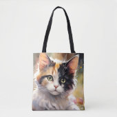 Calico Katze und Schmetterlinge im Frühlingspark Tasche (Vorderseite)