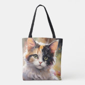 Calico Katze und Schmetterlinge im Frühlingspark Tasche (Rückseite)