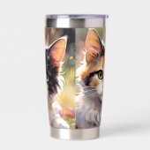 Calico Katze und Schmetterlinge im Frühlingspark Thermobecher (Links)