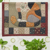 Calico-Katzen-Quilt Geschirrtuch (Gefaltet)