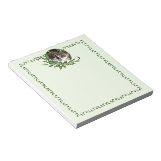 Calico Kitten Garden Green Notepad Notizblock (angewinkelt)