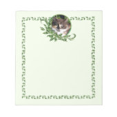 Calico Kitten Garden Green Notepad Notizblock (Vorderseite)