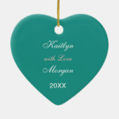 Calico Kitten im Herzen - 2 Seiten Keramik Ornament (Hinten)