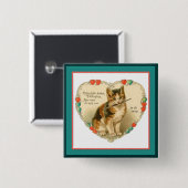 Calico Kitten im Herzen Button (Vorne & Hinten)