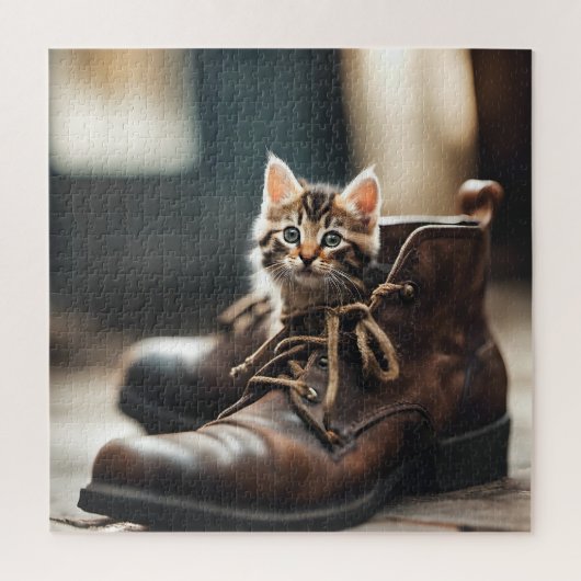 Calico Kitten in Old Shoe Puzzle (Vertikal)