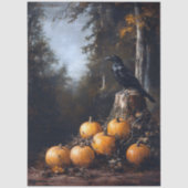 Calico Kitten Sitzen unter Herbstlauben Decoupage Seidenpapier (Vorderseite)