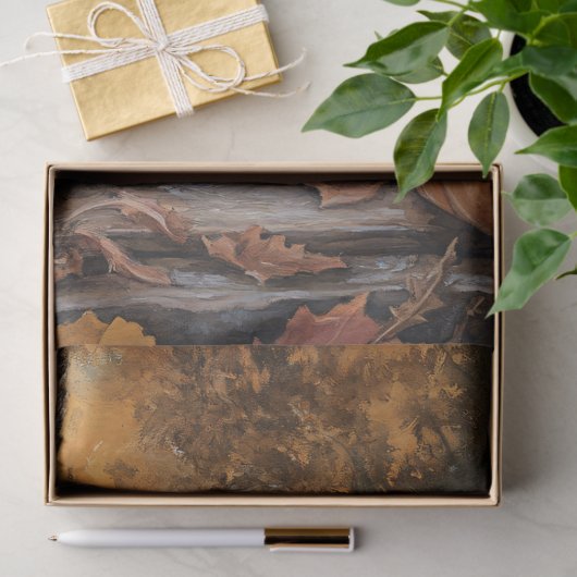 Calico Kitten Sitzen unter Herbstlauben Decoupage Seidenpapier (Geschenk)