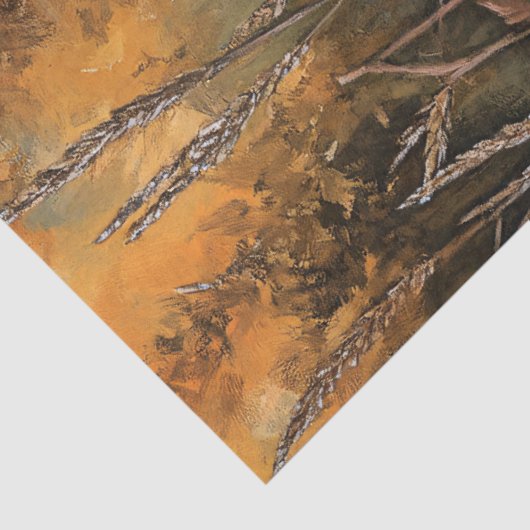 Calico Kitten Sitzen unter Herbstlauben Decoupage Seidenpapier (Ausschnitt)