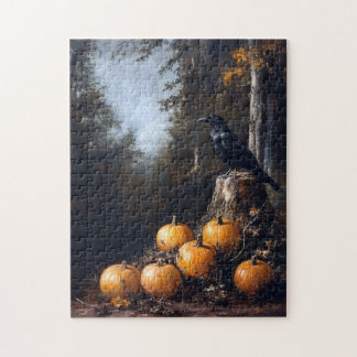 Calico Kitten sitzt unter Herbstlauben Puzzle