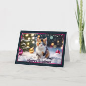 Calico Kitten Weihnachtskarte Karte (Vorderseite)