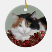 Calico kitty Christmas Keramik Ornament (Vorne)