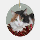 Calico kitty Christmas Keramik Ornament (Links)