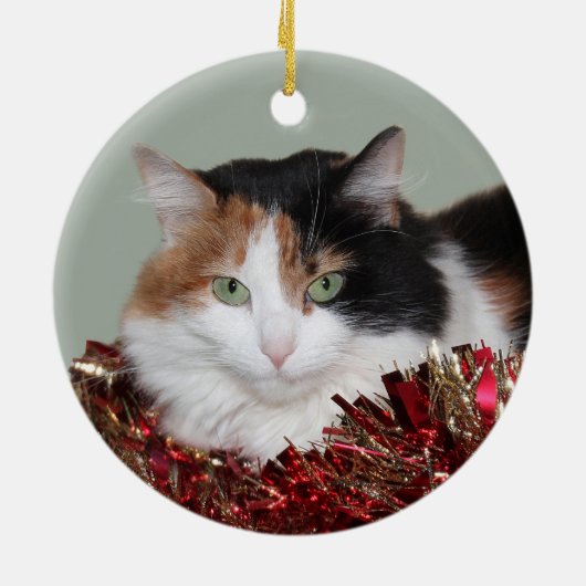 Calico kitty Christmas Keramik Ornament (Hinten)