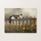 Calico Kitty und Blume Puzzle (Horizontal)