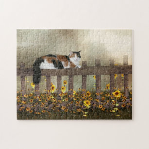 Calico Kitty und Blume Puzzle