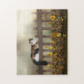 Calico Kitty und Blume Puzzle (Vertikal)