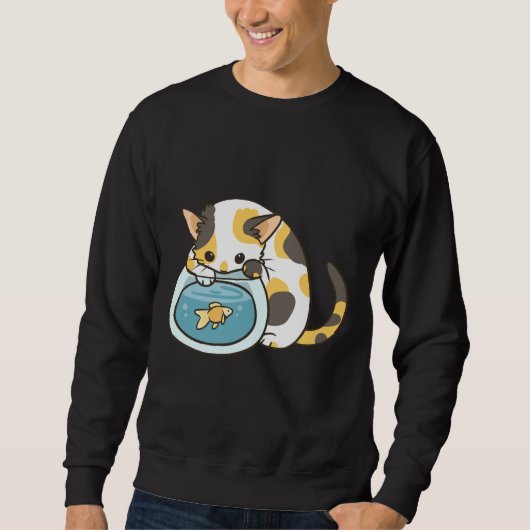 Calico Kitty und Goldfish Sweatshirt (Vorderseite)