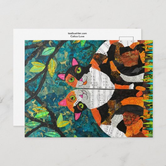Calico Liebe Postkarte (Vorne/Hinten)