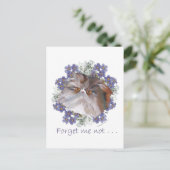 Calico Persian Cat Forget-Me-not Postkarte (Stehend Vorderseite)