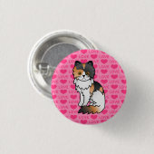 Calico Persian Cat Liebe Button (Vorne & Hinten)