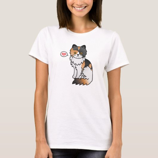 Calico Persian Cat Liebe T-Shirt (Vorderseite)
