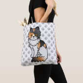 Calico Persian Niedlich Cartoon Cat & Paws Tasche (Von Nahem)