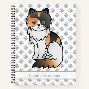 Calico Persischer Niedlicher Cartoon Cat & Custom  Notizblock
