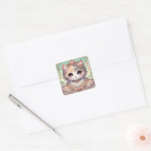 Calico Princess Cat Quadratischer Aufkleber (Umschlag)