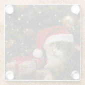 Calico-Santa-Kitty-Glasuntersetzer Glasuntersetzer (Rückseite)